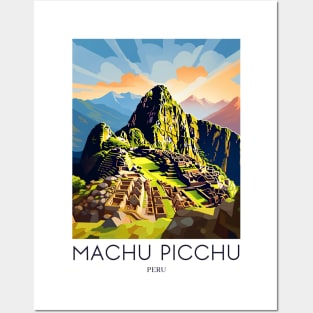 A Pop Art Travel Print of Machu Picchu - Peru Posters and Art